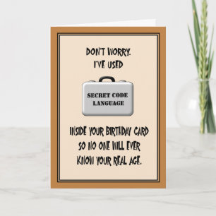 Secret 60th Birthday Humour Card