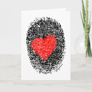 Secret Admirer Heart Fingerprint Love Card