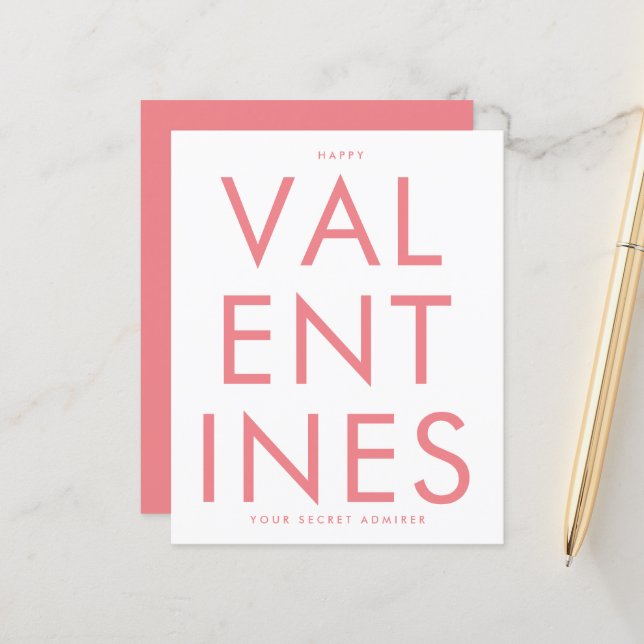 Secret Admirer PINK BLUSH FUN HEART custom HAPPY (Front/Back In Situ)