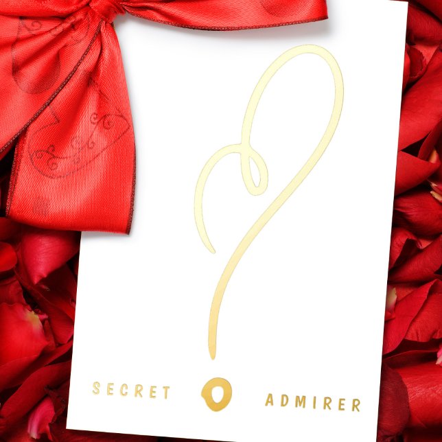 Secret Admirer RED WHITE FUN HAPPY GOLD Foil Invit (Creator Uploaded)