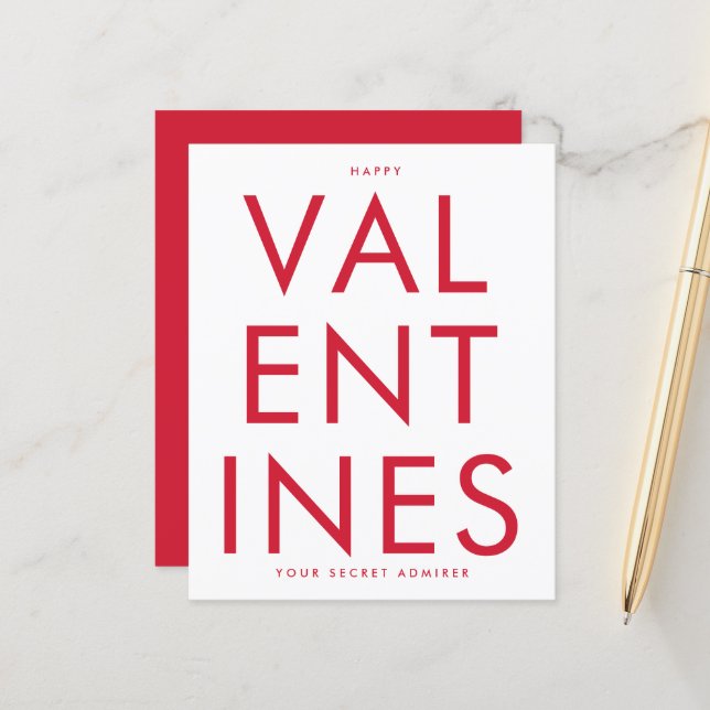 Secret Admirer RED WHITE FUN HEART custom HAPPY (Front/Back In Situ)
