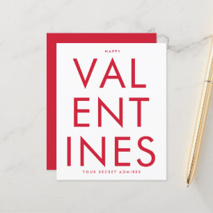 Secret Admirer RED WHITE FUN HEART custom HAPPY