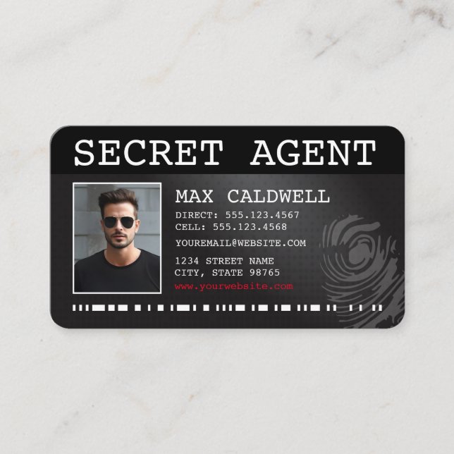 SECRET AGENT BUSINESS CARD (Front)