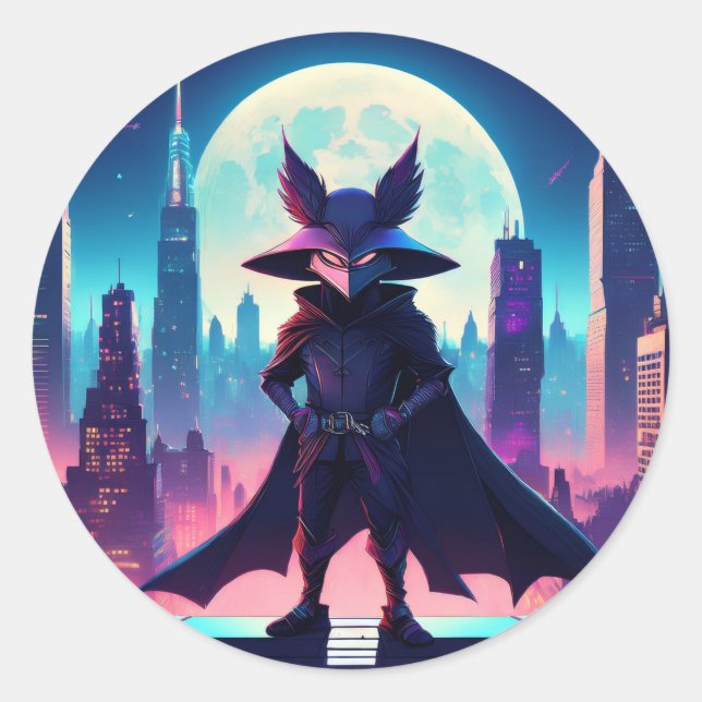 Secret Agent Katte Classic Round Sticker (Front)
