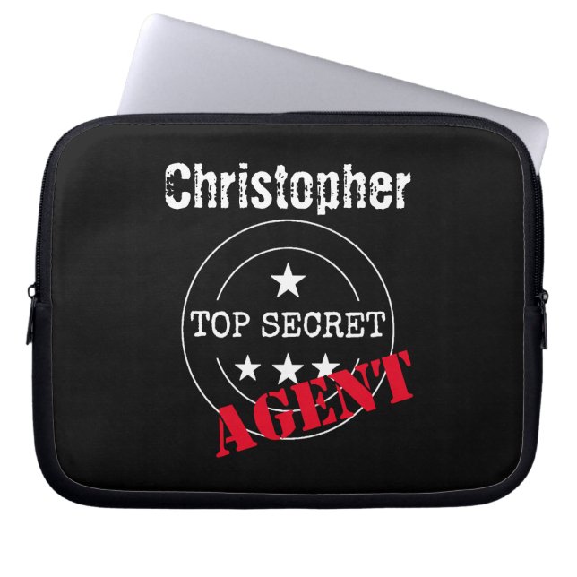  Secret Agent Personalised Laptop Sleeve (Front)