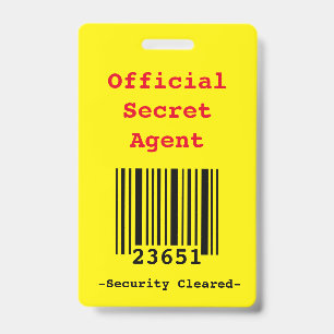"Secret Agent/ Spy Birthday" Invite Badges ID Badge