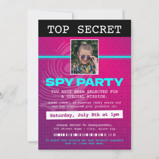 Secret Agent Spy Party Invitation