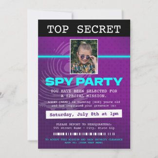 Secret Agent Spy Party Invitation