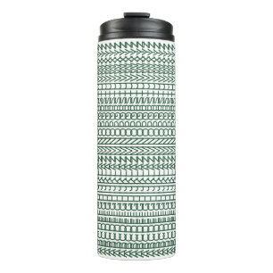 Secret Alphabet Pattern, Personalised Text Green Thermal Tumbler