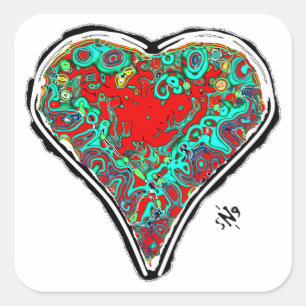 Secret anatomy of a red heart v2.2 square sticker