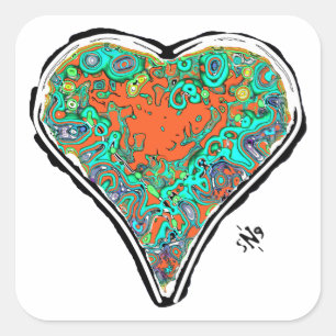 Secret anatomy of a red heart v2 square sticker