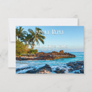 Secret Beach Maui, Tropical Paradise, Wedding RSVP Thank You Card