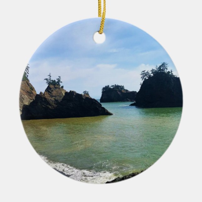 Secret Beach, Samuel H. Boardman, Oregon Ceramic Ornament (Front)