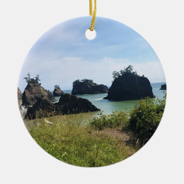 Secret Beach, Samuel H. Boardman, Oregon Ceramic Ornament (Front)