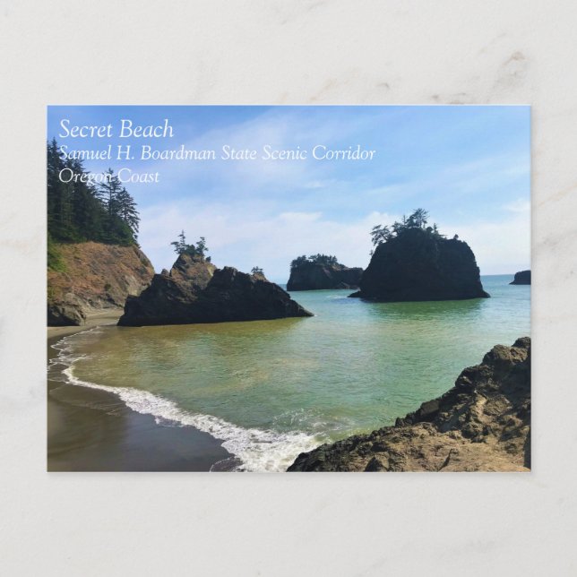 Secret Beach, Samuel H. Boardman, Oregon Postcard (Front)