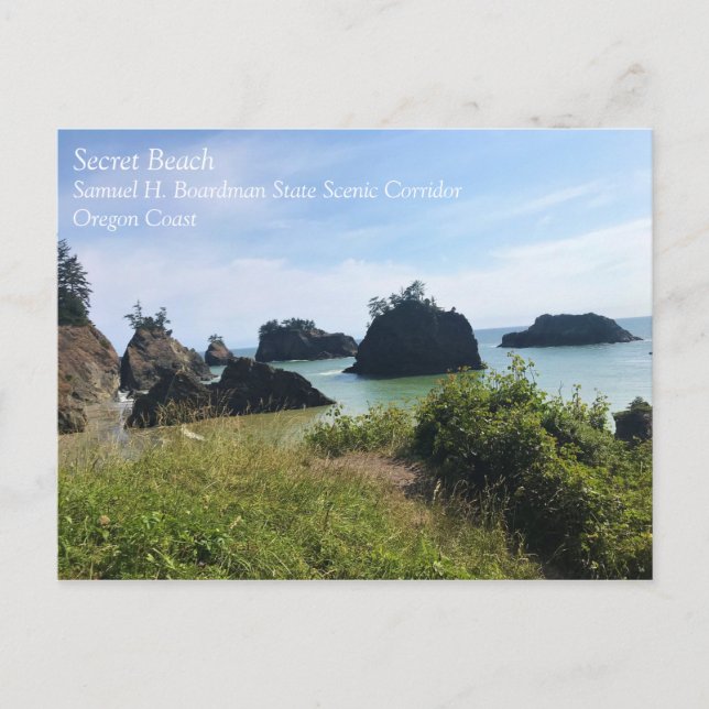 Secret Beach, Samuel H. Boardman, Oregon Postcard (Front)
