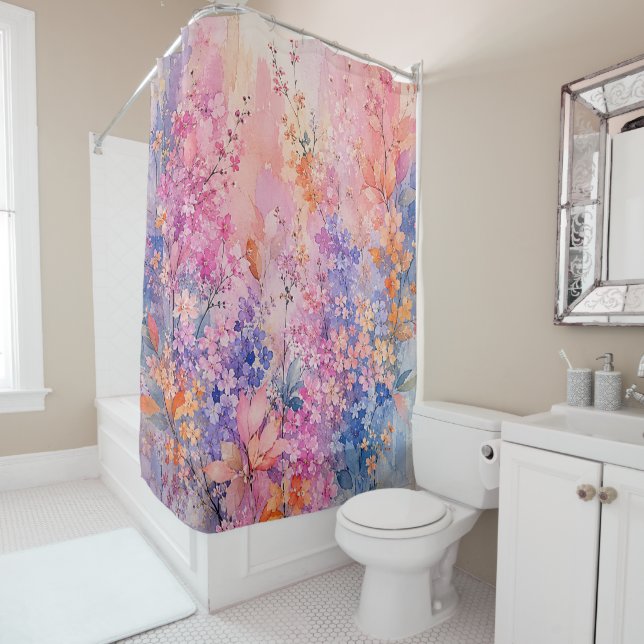 Secret Blossom Symphony Shower Curtain (In Situ)