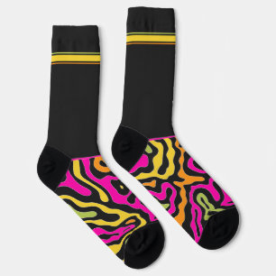 Secret Colourful Topography on Black Socks