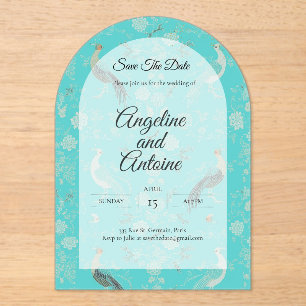 Secret d'Indochine luxury Chinoiserie pattern Acrylic Invitations
