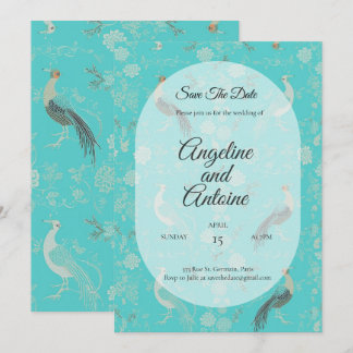 Secret d'Indochine luxury Chinoiserie pattern Invitation