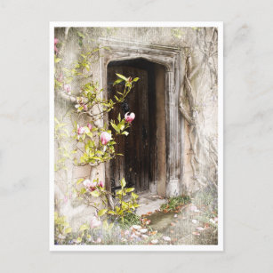 Secret Fairy Door to magical Land / Flower Kingdom Postcard