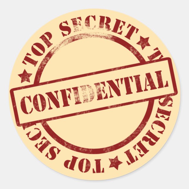 Secret Files Confidential Stickers (Front)
