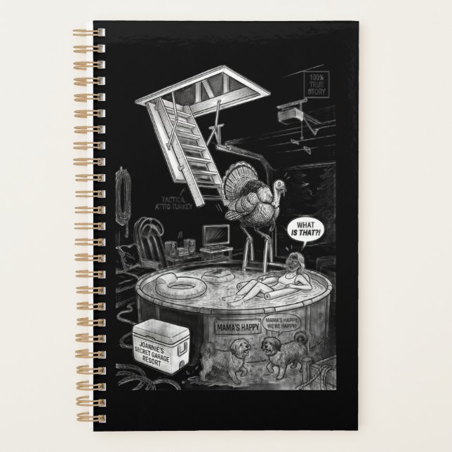 Secret Garage Resort Funny Spiral Notebook planner (Front)