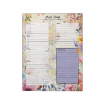Secret Garden 7 Day Meal Planner Tear-Away Notepad