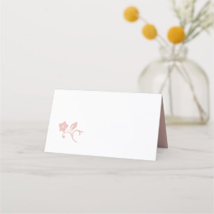 Secret Garden Blush Floral Lovebirds Wedding Place Card