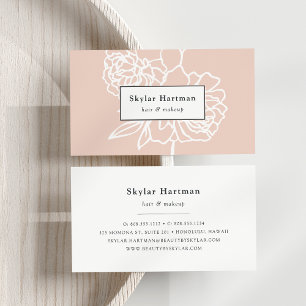 Secret Garden   Blush Pink Floral Business Card