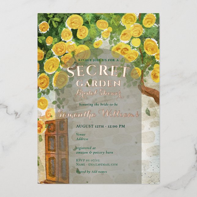 Secret Garden Enchanted Yellow Roses Bridal Shower (Front)