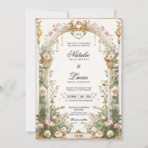  Secret Garden Floral Arch Wedding Printable Invitation