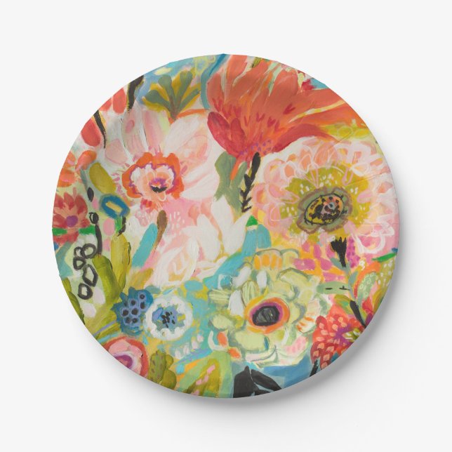 Secret Garden Floral III Paper Plate (Front)