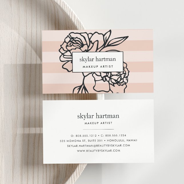 Secret Garden | Floral Stripe Business Card (Creator Uploaded)
