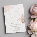 Secret Garden Floral Sweet Sixteen<br><div class="desc">Simple and elegant sweet sixteen invitation features chic modern calligraphy lettering, flanked by vintage style rose gold floral floral outline illustrations on a sheer wash of blush pink watercolor. Personalise with your sweet sixteen details beneath. Elegant floral sweet sixteen party invitations reverse to solid blush pink. Customise the paper type...</div>