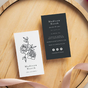 Secret Garden Floral Vertical Social Media Business Card