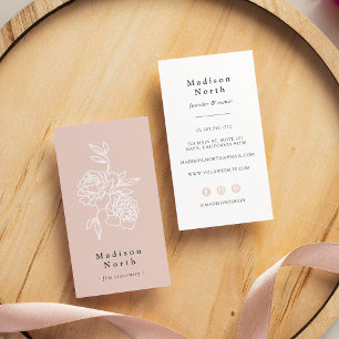 Secret Garden   Floral Vertical Social Media Business Card