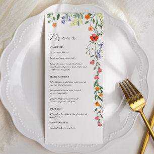 Secret Garden Floral Wedding Menu