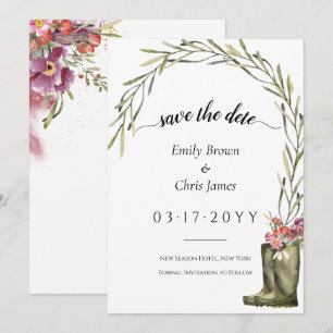 Secret Garden Gold Confetti Elegant Floral Save The Date