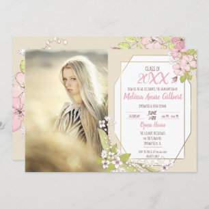 Secret Garden Graduation Party Photo Invitation