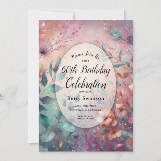 Secret Garden in Evening Glow Custom Year Invitation (Front)