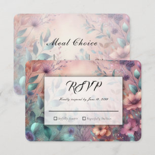Secret Garden in Evening Glow Wedding RSVP Card