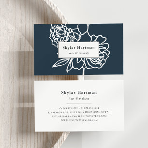 Secret Garden Navy and White Floral Business Card