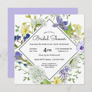 Secret Garden Rustic Wildflowers Bridal Shower Invitation