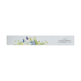Secret Garden Rustic Wildflowers Custom Address Wrap Around Label