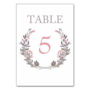 Secret Garden Watercolor Floral Table Number Cards