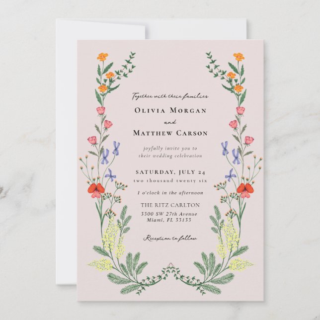 Secret Garden Wedding Invitation (Front)