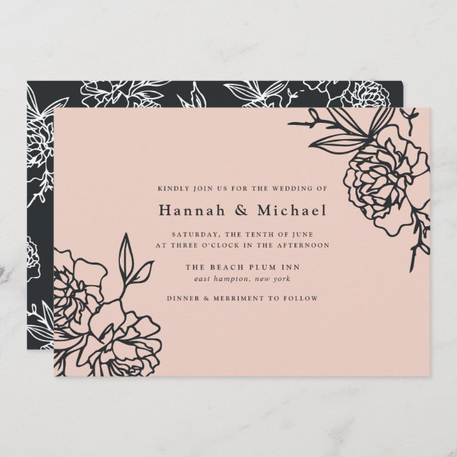 Secret Garden Wedding Invitation | Blush (Front/Back)
