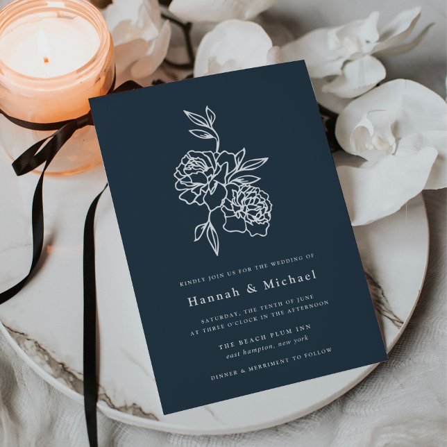 Secret Garden Wedding Invitation | Navy (Creator Uploaded)