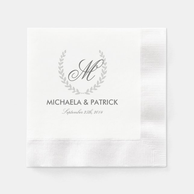 Secret Garden Wedding Monogram Napkin (Front)